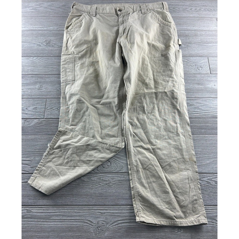 Carhartt B151 Original Dungaree Fit Tan Carpenter Work Pants Mens 40x32 Baggy